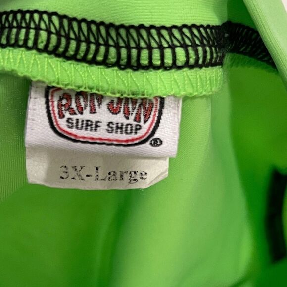 Ron Jon Surf Shop Size Extra Large Compression Neon Green Nylon/Spandex S/S USA - Picture 4 of 7